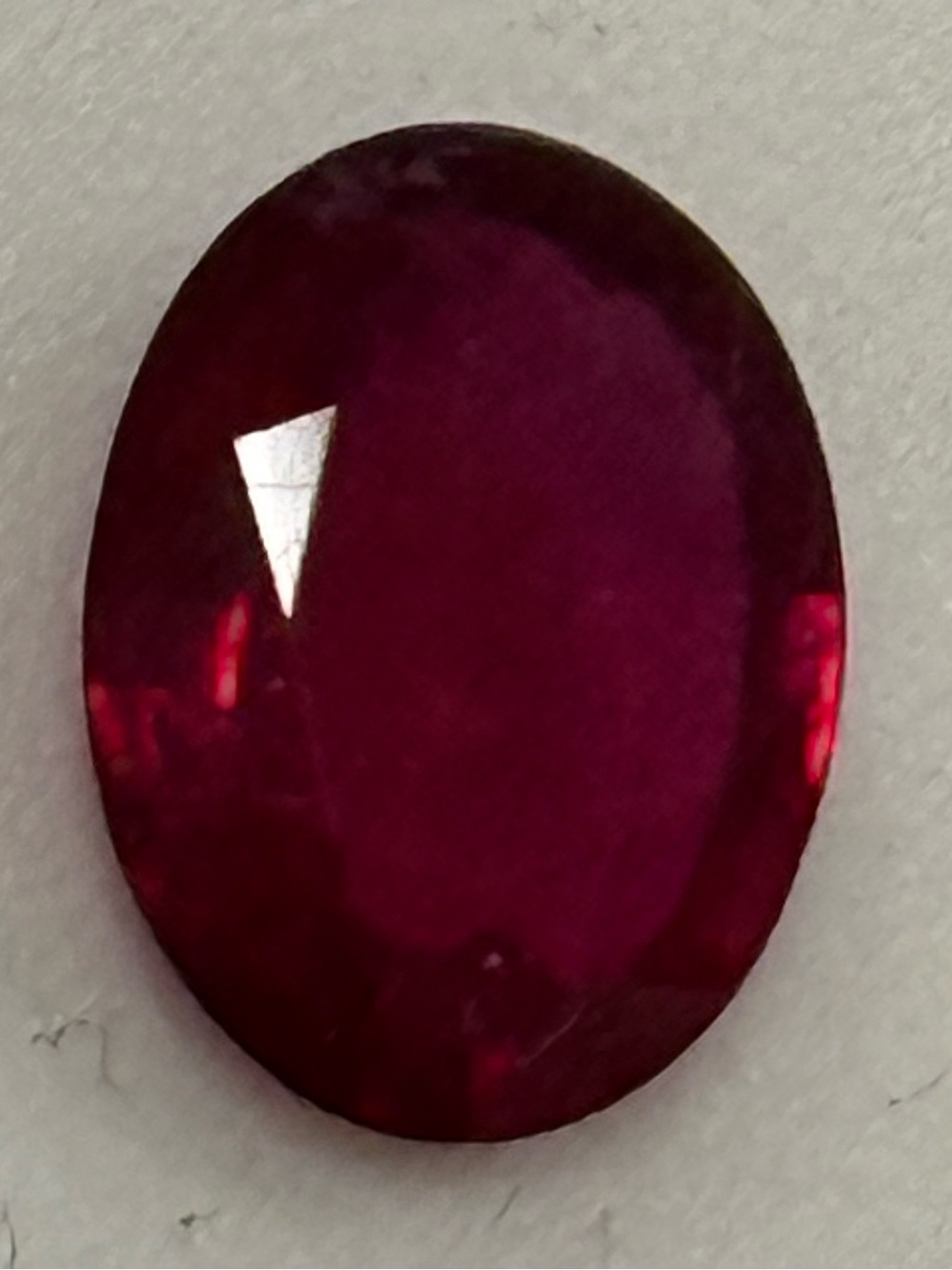 1.50 ct Oval Fissure-Filled Ruby, 8x6 mm, Loose Red Gemstone